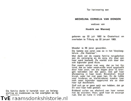Mechelina Cornelia van Dongen- Hendrik van Wanrooij