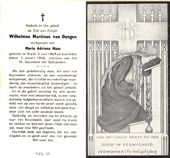 Wilhelmus Martinus van Dongen Maria Adriana Maas