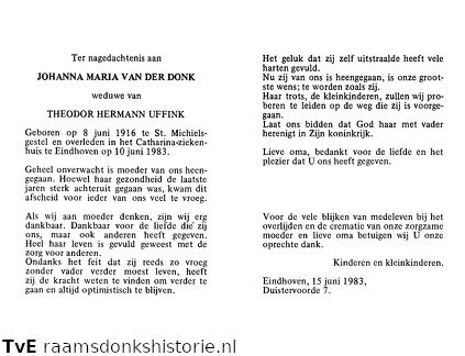 Johanna Maria van der Donk Theodor Hermann Uffink