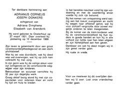 Adrianus Cornelis Joseph Donkers Adriana Dimphena Elisabeth van Arendonk