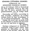 Johanna Catharina Donkers Johannes Andreas Oomen