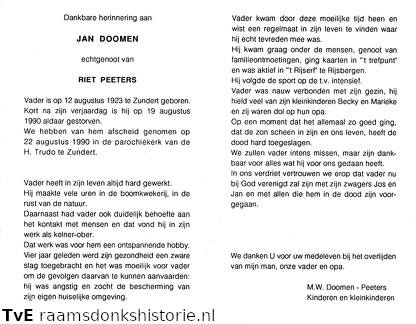 Doomen, Jan  Riet Peeters