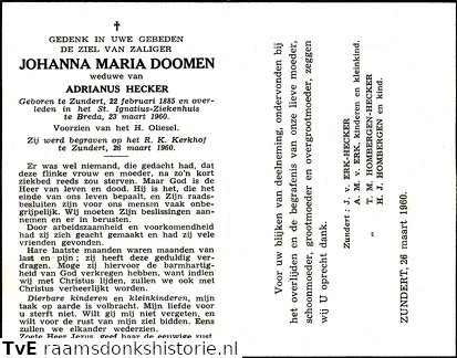 Doomen, Johanna Maria  Adrianus Hecker