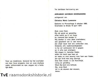 Adrianus Jacobus Doorakkers Christina Maria Lammerse