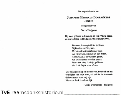 Johannes Henricus Doorakkers Corry Huijgens
