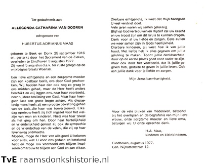 Allegonda Catharina van Dooren Hubertus Adrianus Maas