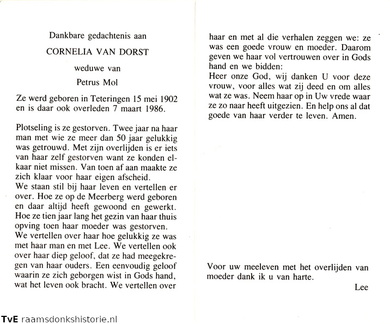 Cornelia van Dorst Petrus Mol