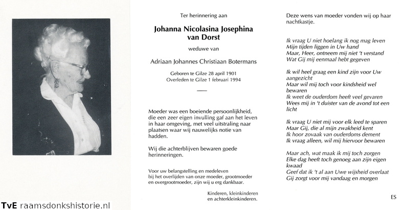 Johanna Nicolasina Josephina van Dorst Adriaan Johannes Christiaan Botermans