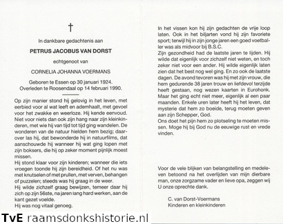 Petrus Jacobus van Dorst  Cornelia Johanna Voermans