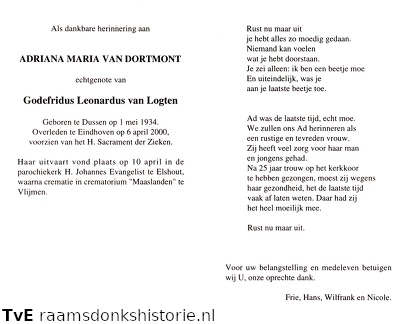 Adriana Maria van Dortmont Godefridus Leonardus van Logten