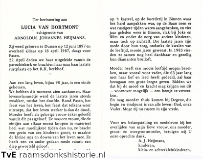 Lucia van Dortmont Arnoldus Johannes Heijmans