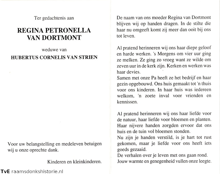 Regina Petronella van Dortmont Hubertus Cornelis van Strien