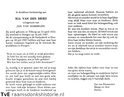 Ria van den Dries Jan van Dommelen
