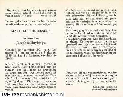 Mathildis Driessens Josephus Huybregts