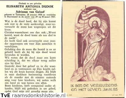 Elisabeth Antonia Dudok Adriana van Geloof