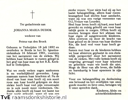 Johanna Maria Dudok Petrus van den Broek