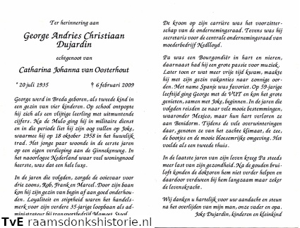 George Andries Christiaan Dujardin Catharina Johanna van Oosterhout