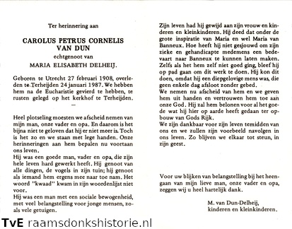 Carolus Petrus Cornelis van Dun Maria Elisabeth Delheij