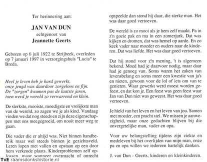Jan van Dun Jeannette Geerts