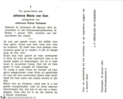 Johanna Maria van Dun Johannes Petrus Verheyen