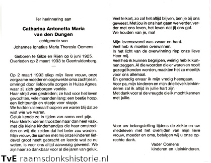 Catharina Antonetta Maria van den Dungen Johannes Ignatius Maria Theresia Oomens
