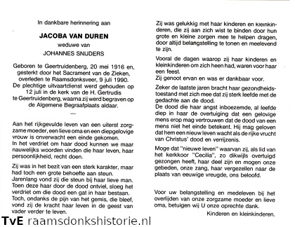 Jacoba van Duren Johannes Snijders
