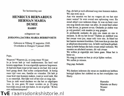 Henricus Bernardus Herman Maria Dusée Johanna Jacoba Maria Berrevoets