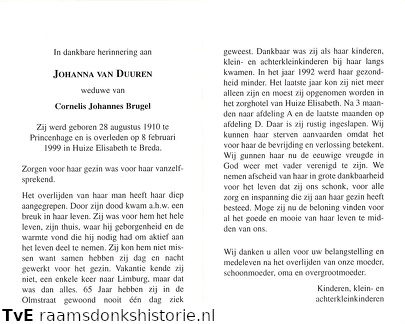 Johanna van Duuren Cornelis Johannes Brugel