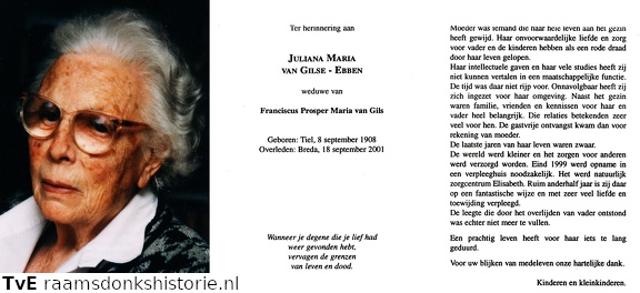 Juliana Maria Ebben- Franciscus Prosper Maria van Gils