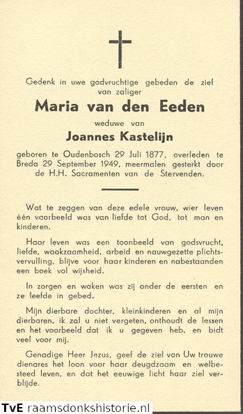 Maria van den Eeden Joannes Kastelijn