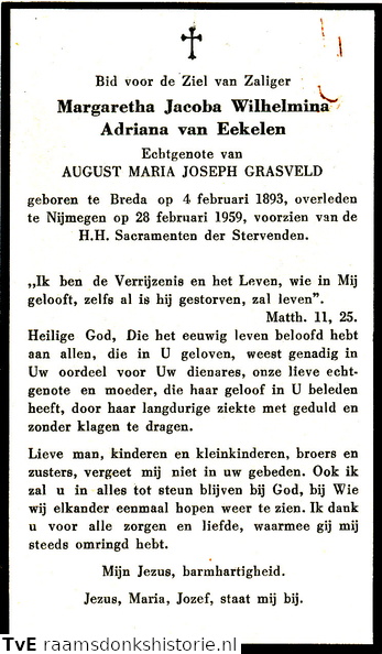 Margaretha Jacoba Wilhelmina Adriana van Eekelen August Maria Joseph Grasveld