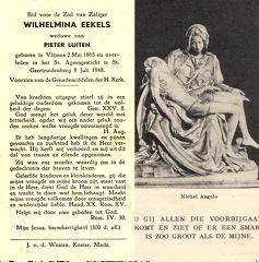 Wilhelmina Eekels- Pieter Luiten
