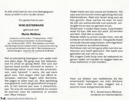 Wim Eestermans Maria Melisse
