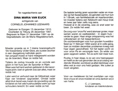 Dina Maria van Eijck Cornelis Johannes Leenaars
