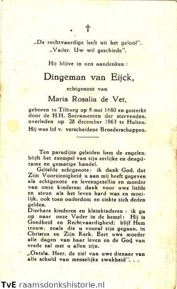 Dingeman van Eijck- Maria Rosalia de Vet