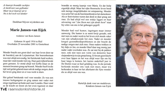 Marie van Eijck Kees Jansen