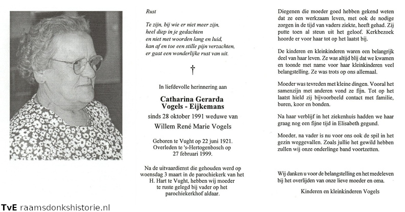 Catharina Gerarda Eijkemans- Willem René Marie Vogels
