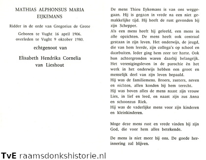 Mathias Alphonsus Maria Eijkemans Elisabeth Hendrika Cornelia van Lieshout
