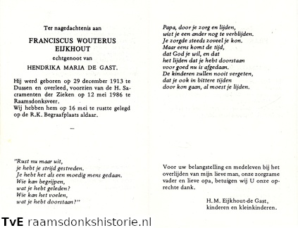 Franciscus Wouterus Eijkhout- Hendrika Maria de Gast