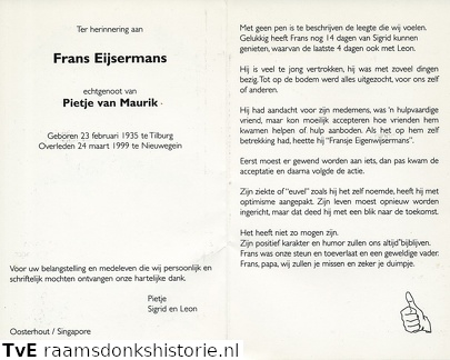 Frans Eijsermans- Pietje van Maurik