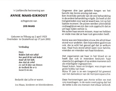 Annie Eikhout- Jos Maas