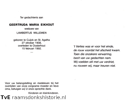 Geertruida Maria Eikhout Lambertus Willemen