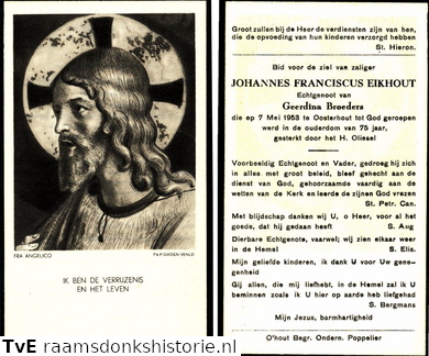 Johannes Franciscus Eikhout Geerdina Broeders