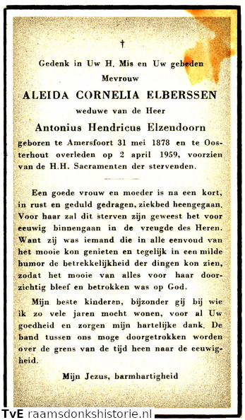 Aleida Cornelia Elberssen- Antonius Hendricus Elzendoorn