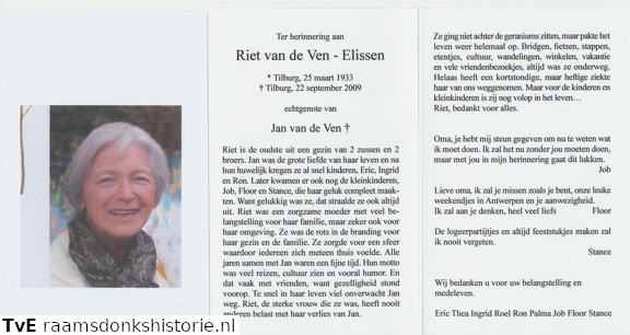 Riet Elissen- Jan van de Ven