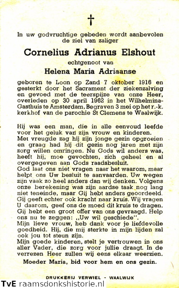 Cornelius Adrianus Elshout Helena Maria Adriaanse