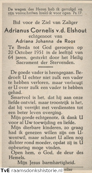 Adrianus Cornelis Elshout van den Adriana Johanna de Roos
