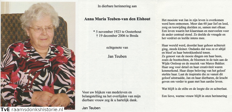 Anna Maria van den Elshout Jan Teuben