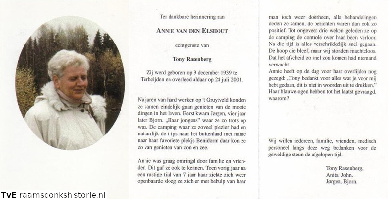 Annie van den Elshout- Tony Rasenberg