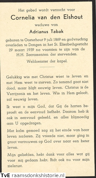 Cornelia van den Elshout Adrianus Tabak